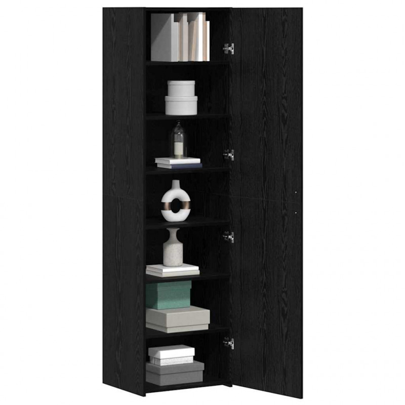 Highboard 2 pcs Czarny Dąb 50 x 42,5 x 185 cm