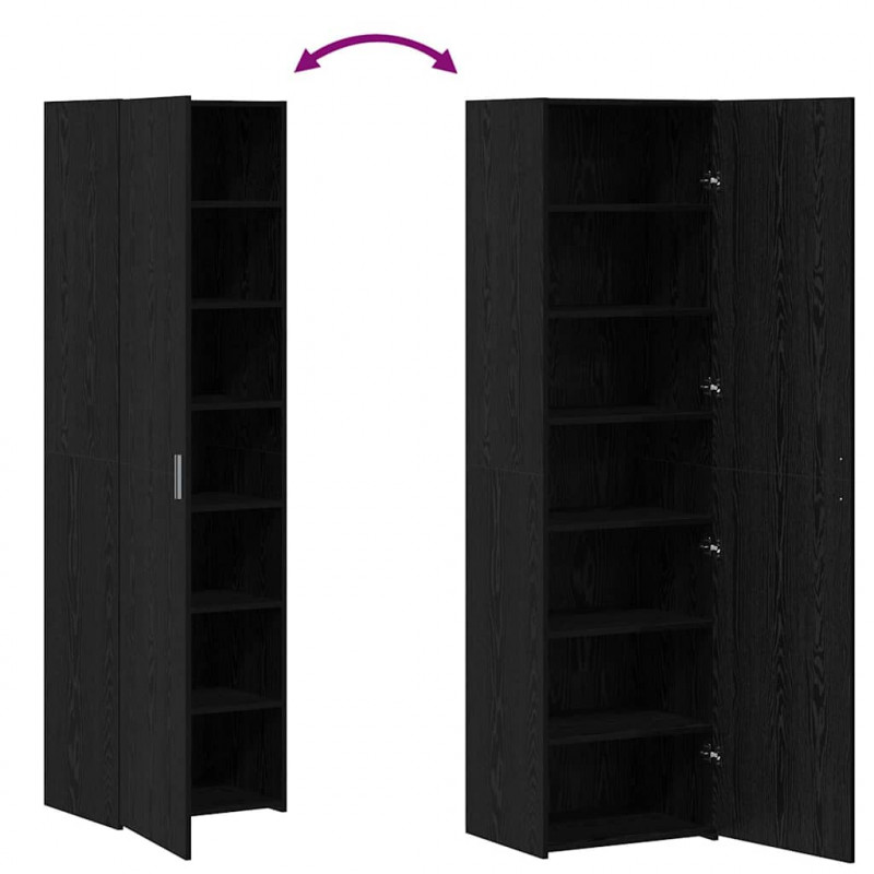 Highboard 2 pcs Czarny Dąb 50 x 42,5 x 185 cm