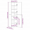 Highboard 2 pcs Czarny Dąb 50 x 42,5 x 185 cm