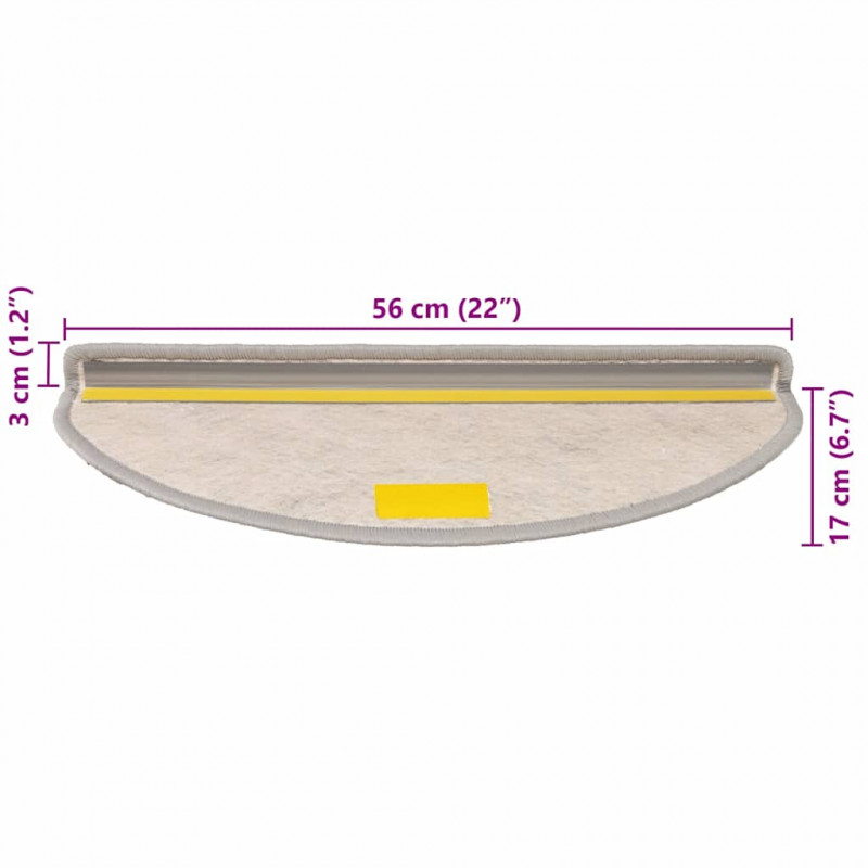 Maty na schody samoprzylepne sizal-look 30 szt. 65x21x4 cm