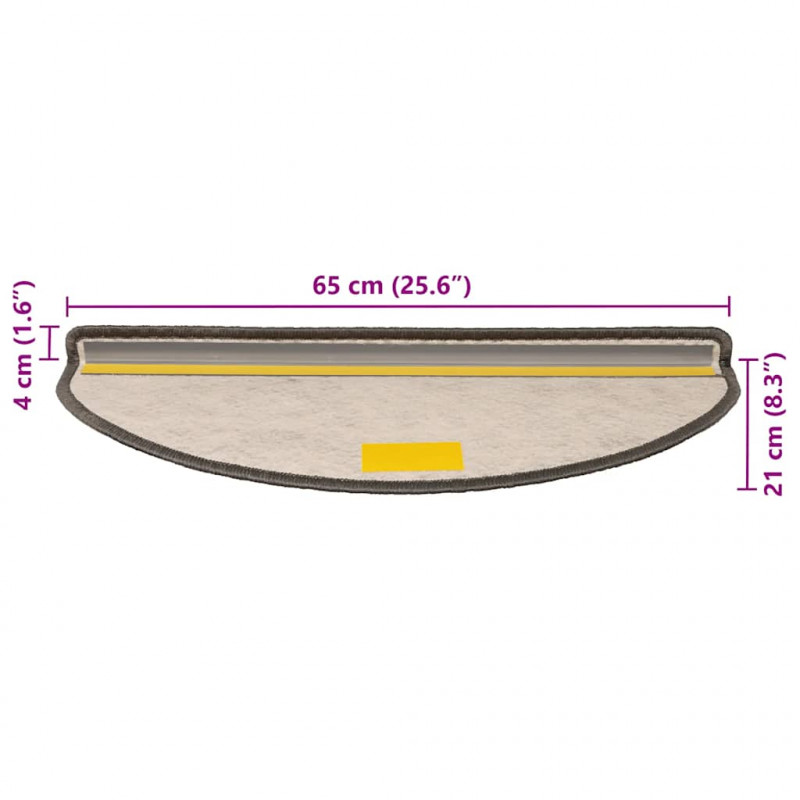 Maty na schody samoprzylepne sizal-look 30 szt. 65x21x4 cm