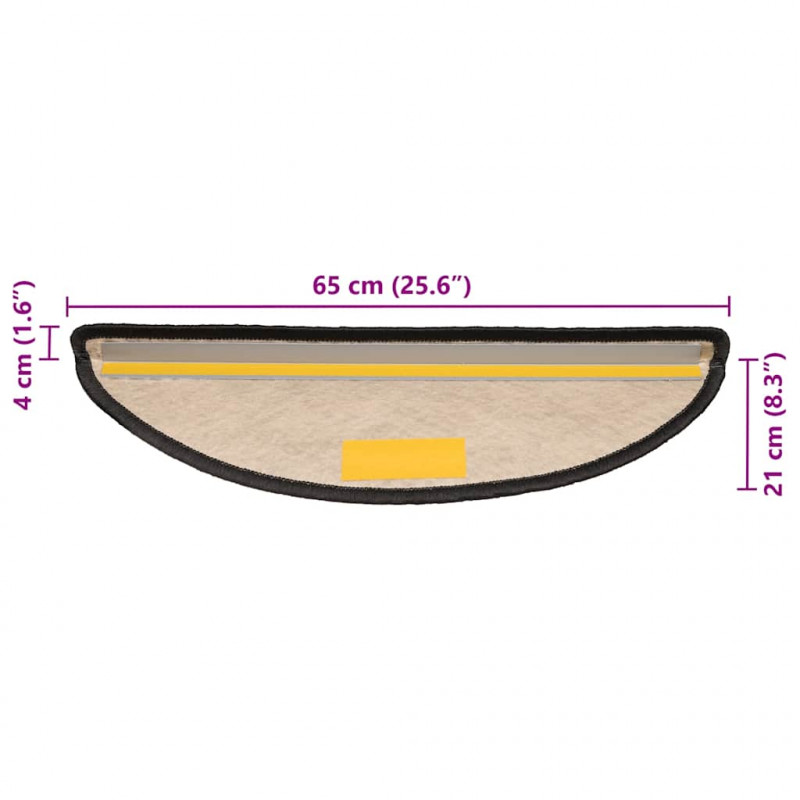 Maty na schody samoprzylepne Sisal-Look 30 szt. 65x21x4 cm
