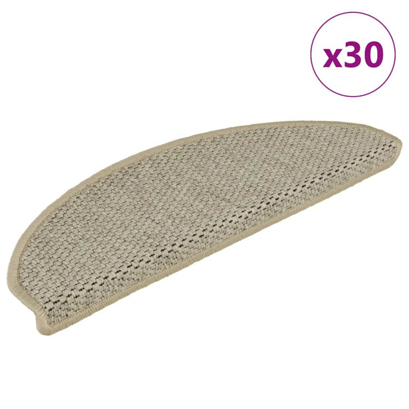 Maty na schody samoprzylepne sizal-look 30 szt. 65x21x4 cm
