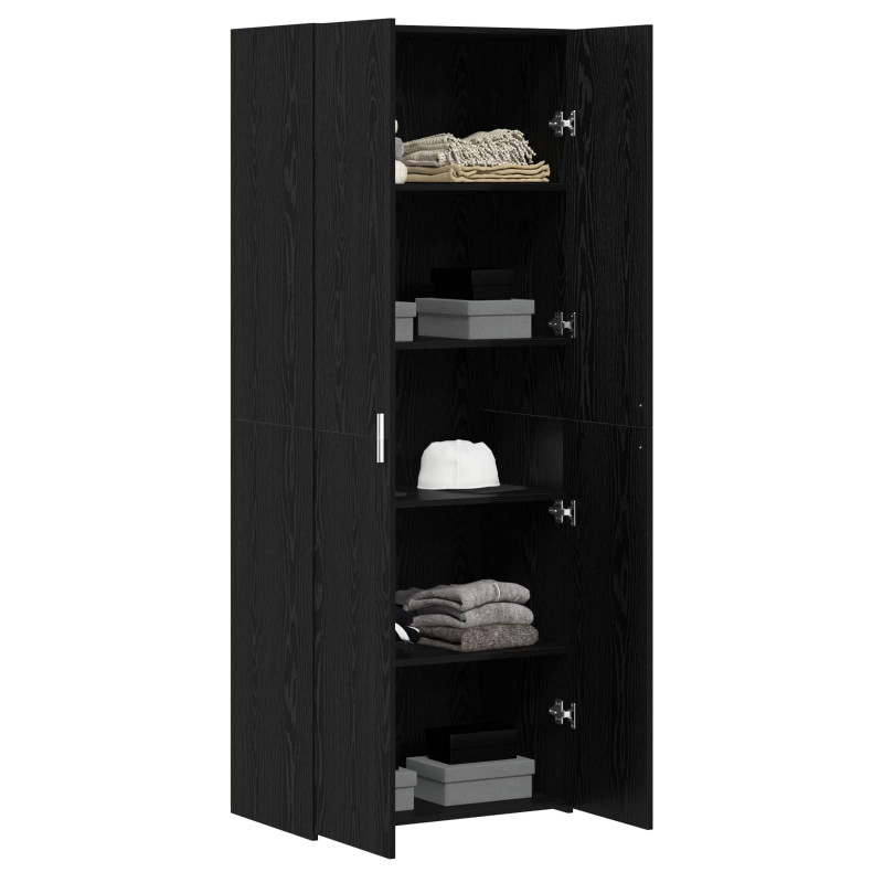 Highboard 2 pcs Czarny Dąb 70 x 42,5 x 185 cm