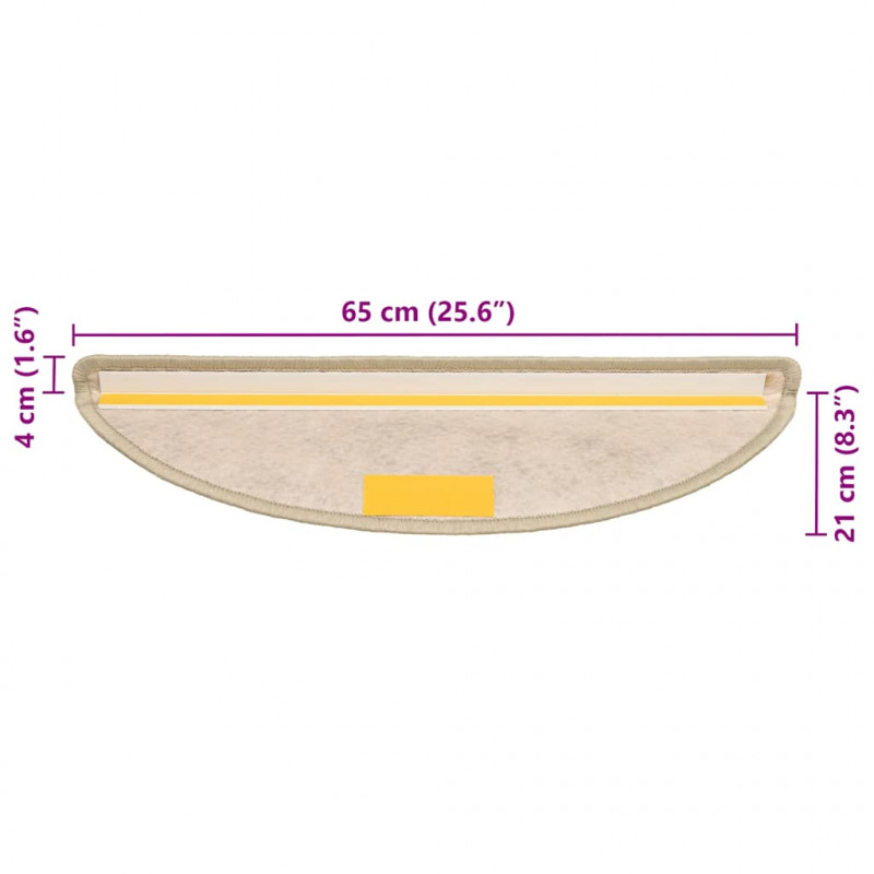 Maty na schody samoprzylepne sizal-look 30 szt. 65x21x4 cm