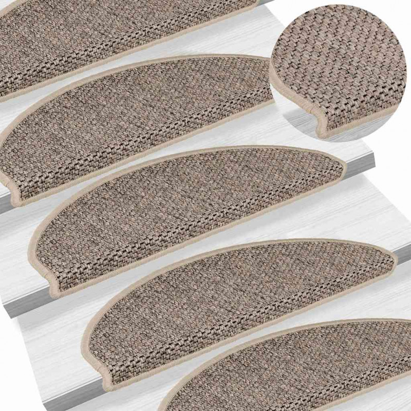 Maty na schody samoprzylepne sizal-look 30 szt. 65x21x4 cm