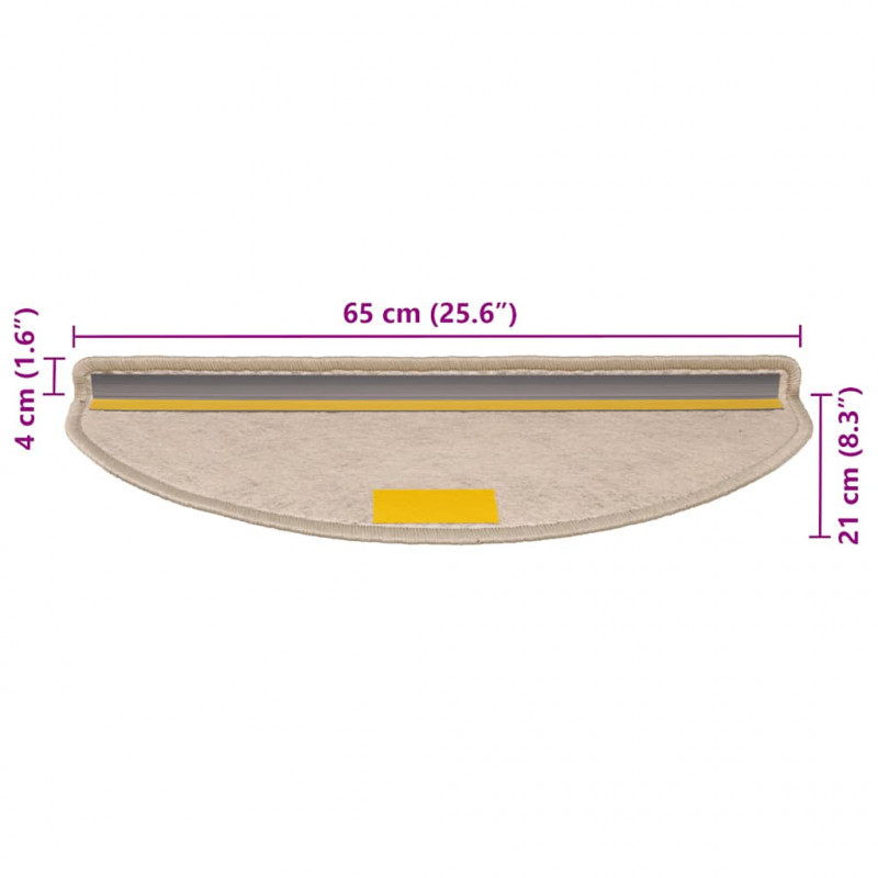 Maty na schody samoprzylepne sizal-look 30 szt. 65x21x4 cm