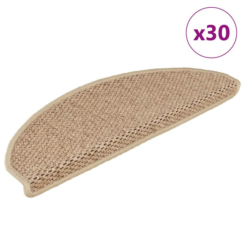 Maty na schody samoprzylepne sizal-look 30 szt. 65x21x4 cm