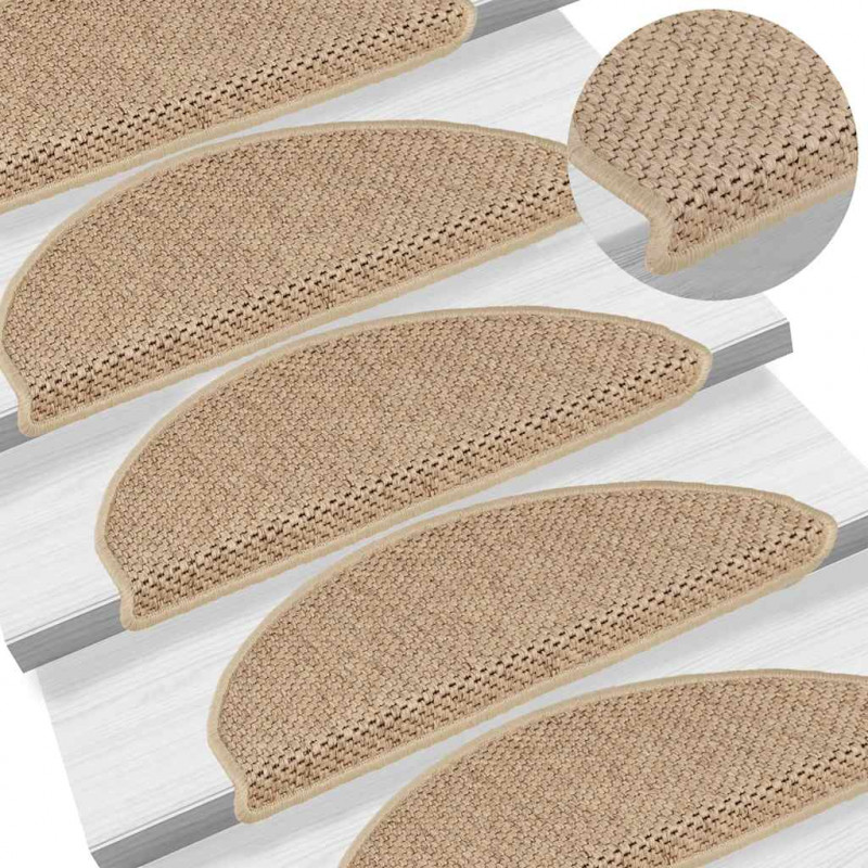 Maty na schody samoprzylepne sizal-look 30 szt. 65x21x4 cm