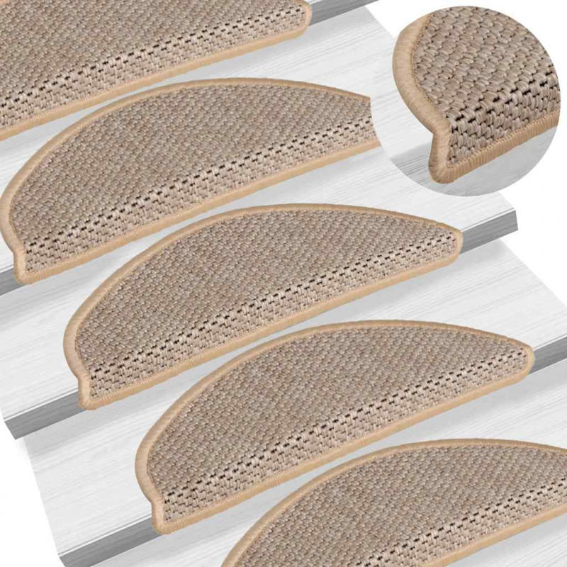 Maty na schody samoprzylepne sizal-look 30 szt. 65x21x4 cm