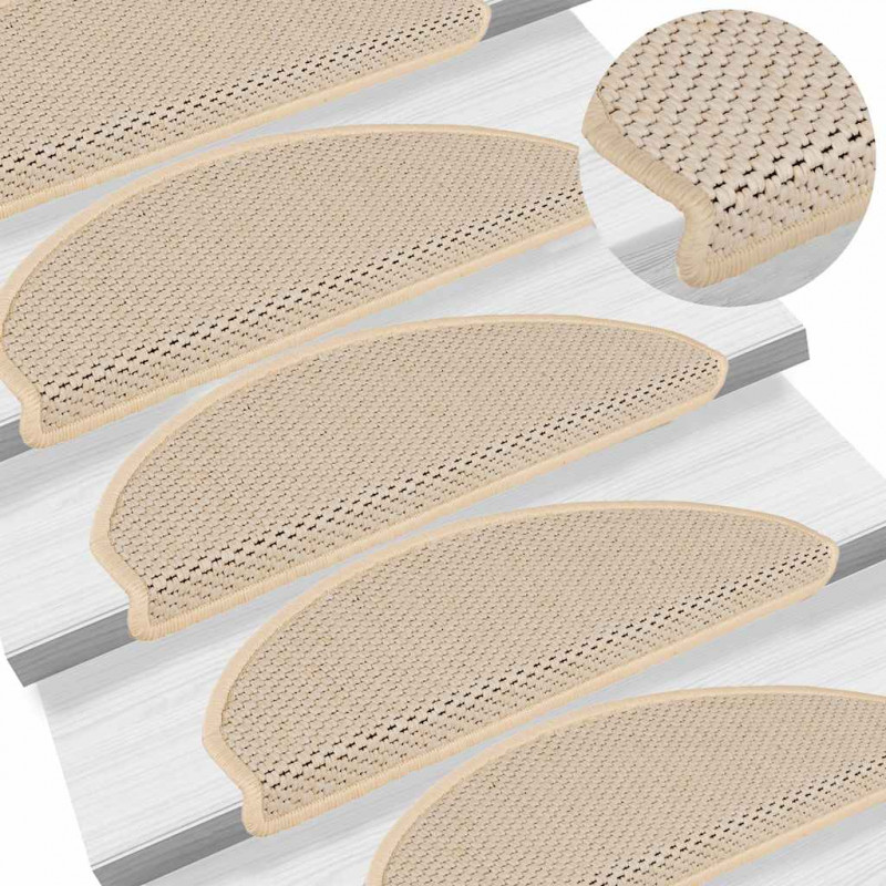 Maty na schody samoprzylepne sizal-look 30 szt. 65x21x4 cm