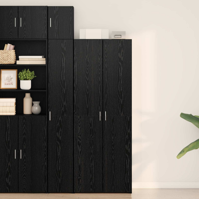 Highboard Czarny dąb 70 x 42.5 x 185 cm Materiał drewnopochodny
