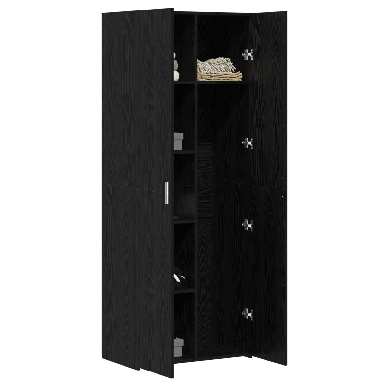 Highboard Czarny dąb 70 x 42.5 x 185 cm Materiał drewnopochodny