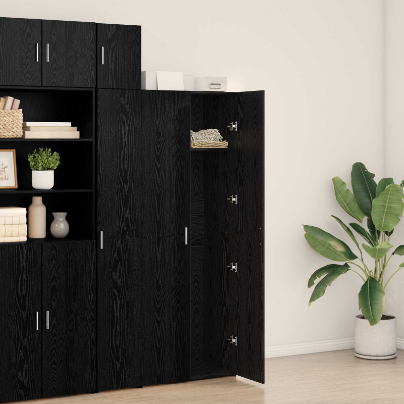 Highboard Czarny dąb 70 x 42.5 x 185 cm Materiał drewnopochodny