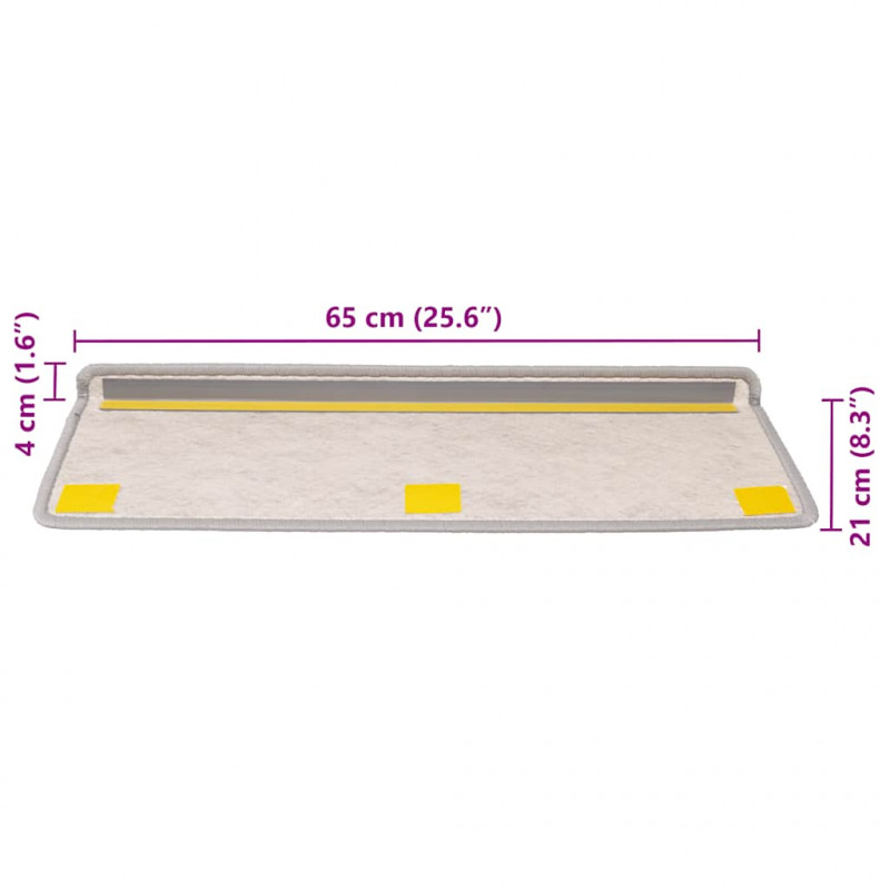 Maty na schody samoprzylepne Sisal-Look 30 szt. 65x21x4 cm