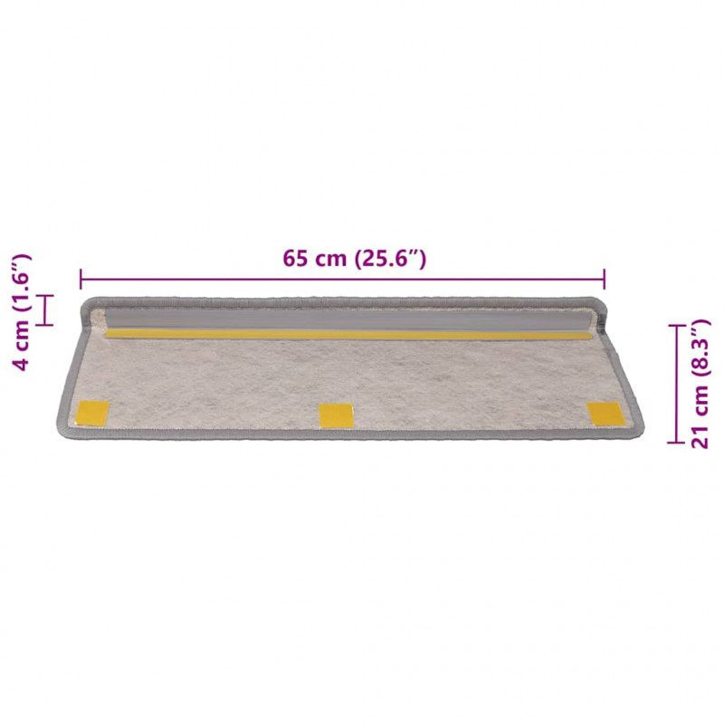 Maty na schody samoprzylepne sizal-look 30 szt. 65x21x4 cm