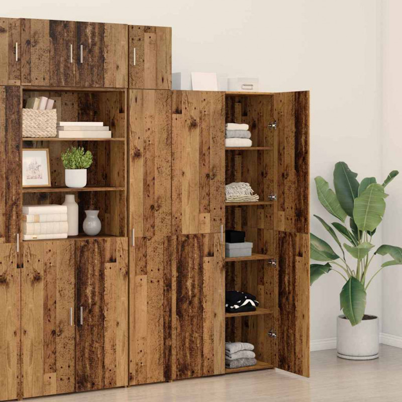 Highboard 2 pcs Stare drewno 80 x 42 x 185 cm