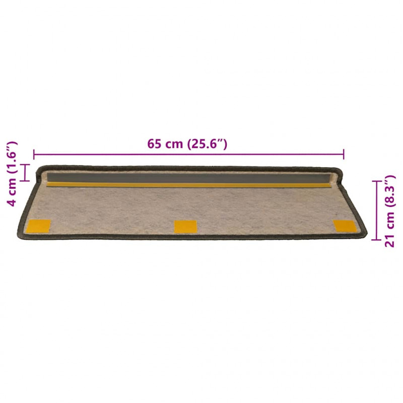 Maty na schody samoprzylepne Sisal-Look 30 szt. 65x21x4 cm