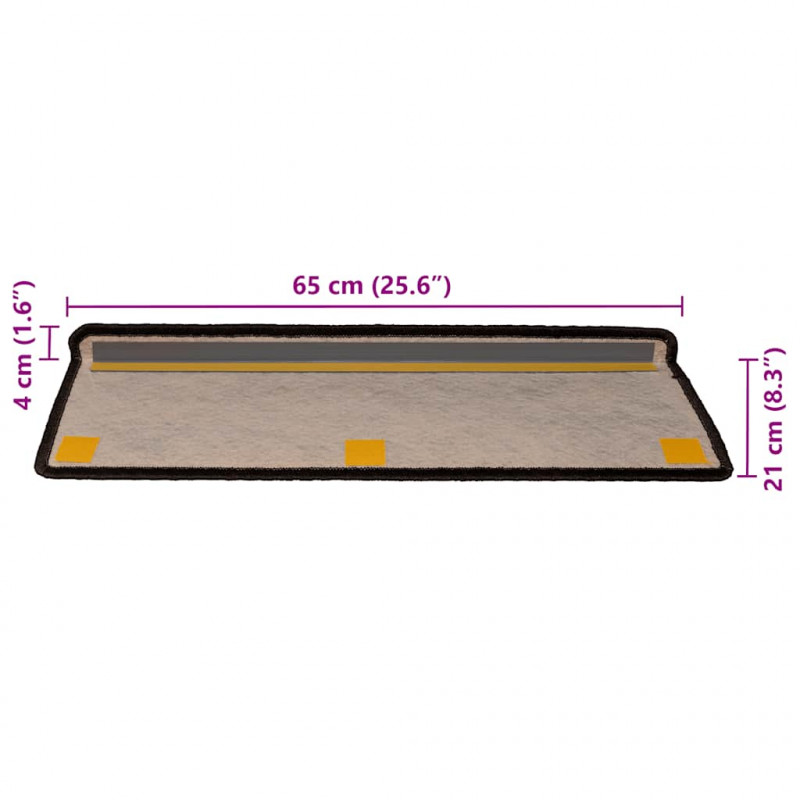 Maty na schody samoprzylepne Sisal-Look 30 szt. 65x21x4 cm