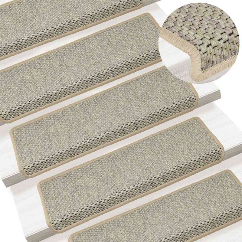 Maty na schody samoprzylepne sizal-look 30 szt. 65x21x4 cm
