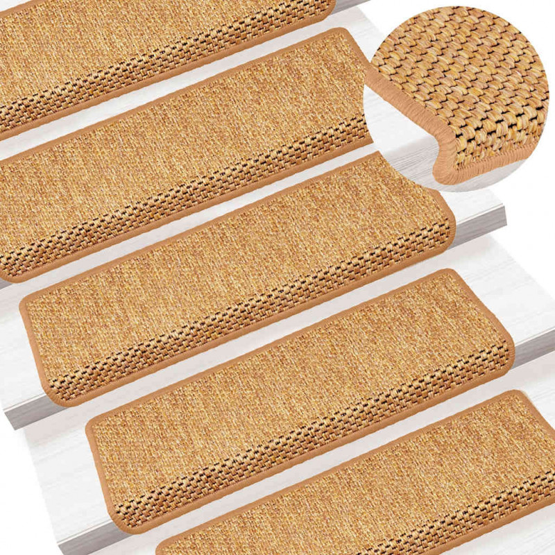 Maty na schody samoprzylepne sizal-look 30 szt. 65x21x4 cm