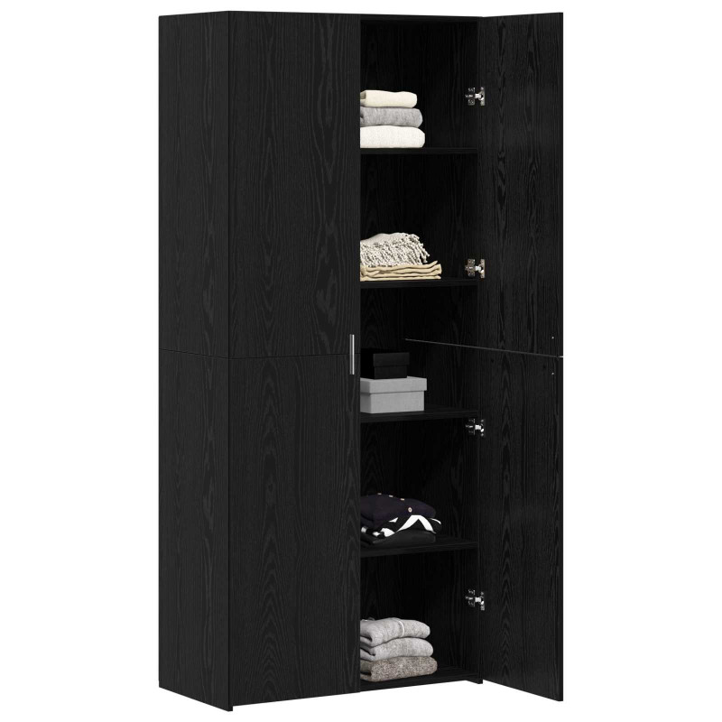 Highboard 2 pcs Czarny Dąb 80 x 42 x 185 cm
