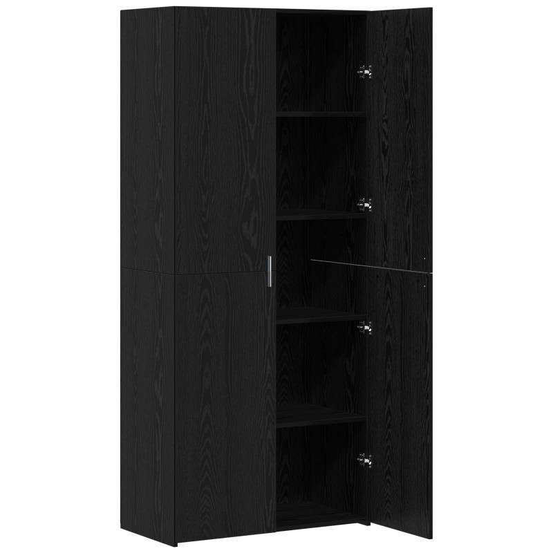 Highboard 2 pcs Czarny Dąb 80 x 42 x 185 cm