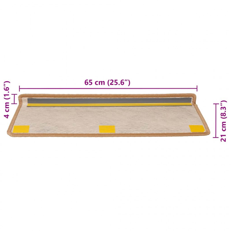 Maty na schody samoprzylepne sizal-look 30 szt. 65x21x4 cm