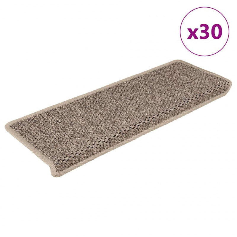 Maty na schody samoprzylepne sizal-look 30 szt. 65x21x4 cm