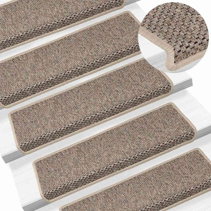 Maty na schody samoprzylepne sizal-look 30 szt. 65x21x4 cm