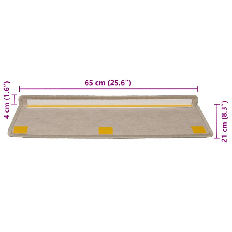 Maty na schody samoprzylepne sizal-look 30 szt. 65x21x4 cm