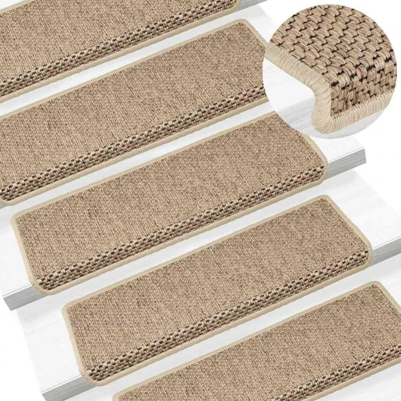 Maty na schody samoprzylepne sizal-look 30 szt. 65x21x4 cm