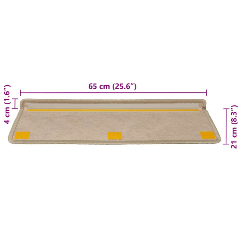 Maty na schody samoprzylepne sizal-look 30 szt. 65x21x4 cm