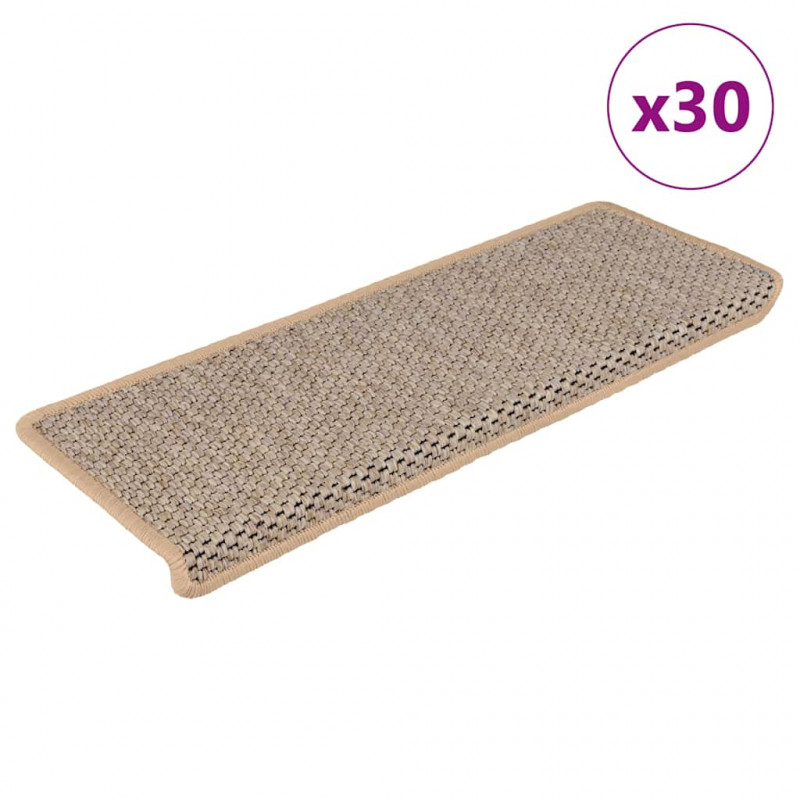 Maty na schody samoprzylepne sizal-look 30 szt. 65x21x4 cm