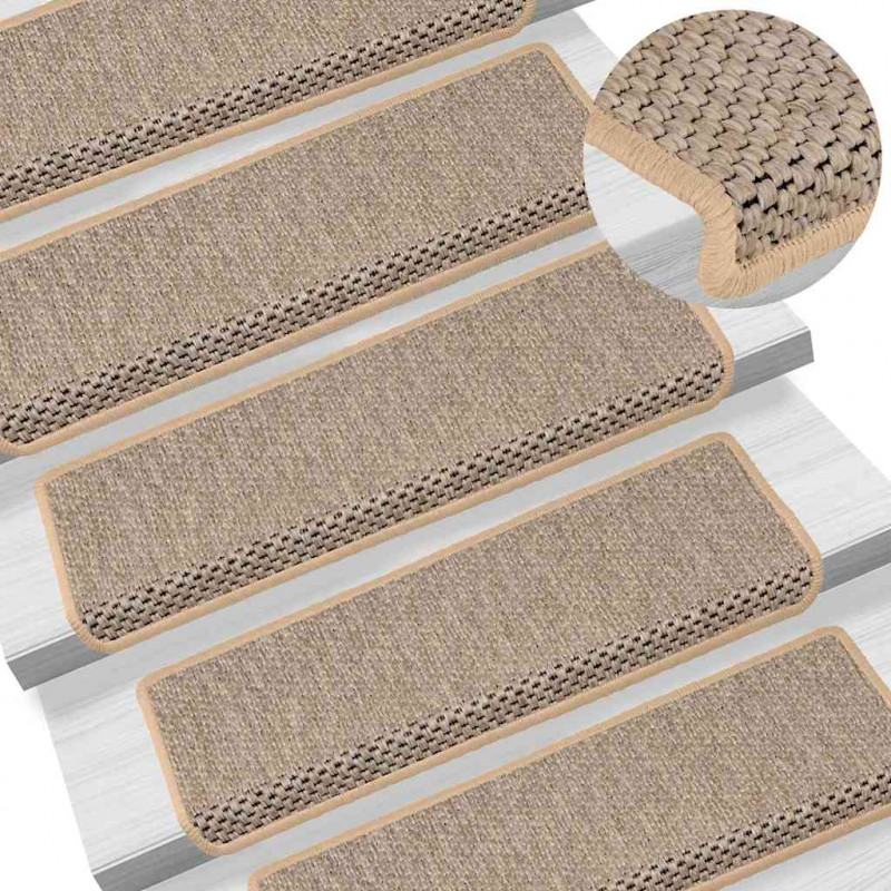 Maty na schody samoprzylepne sizal-look 30 szt. 65x21x4 cm