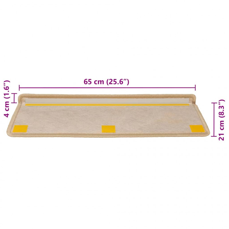 Maty na schody samoprzylepne sizal-look 30 szt. 65x21x4 cm