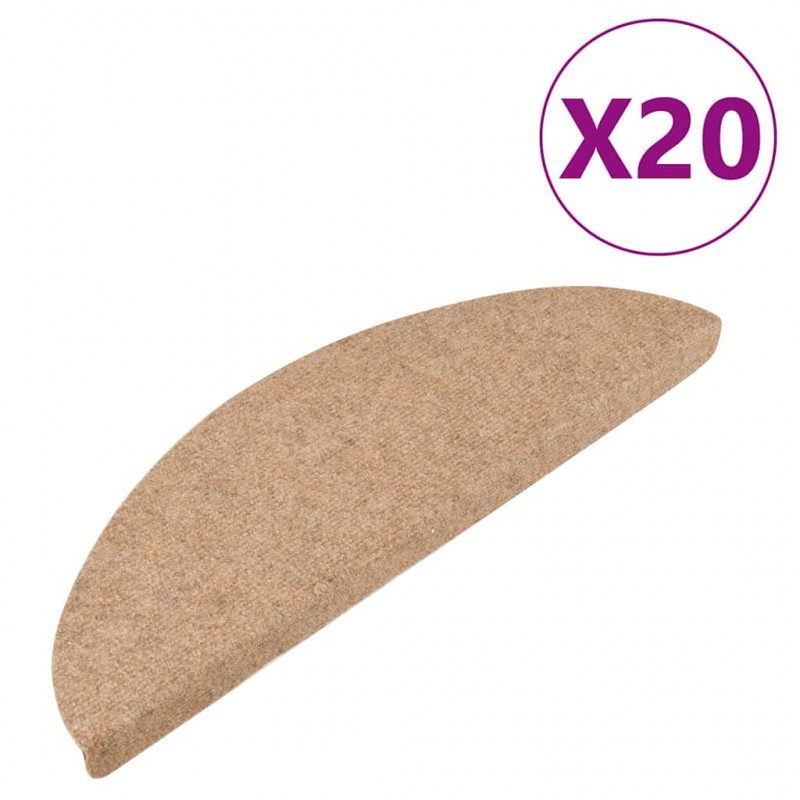 Maty na schody samoprzylepne 20 szt. Beżowe 56x17x3 cm