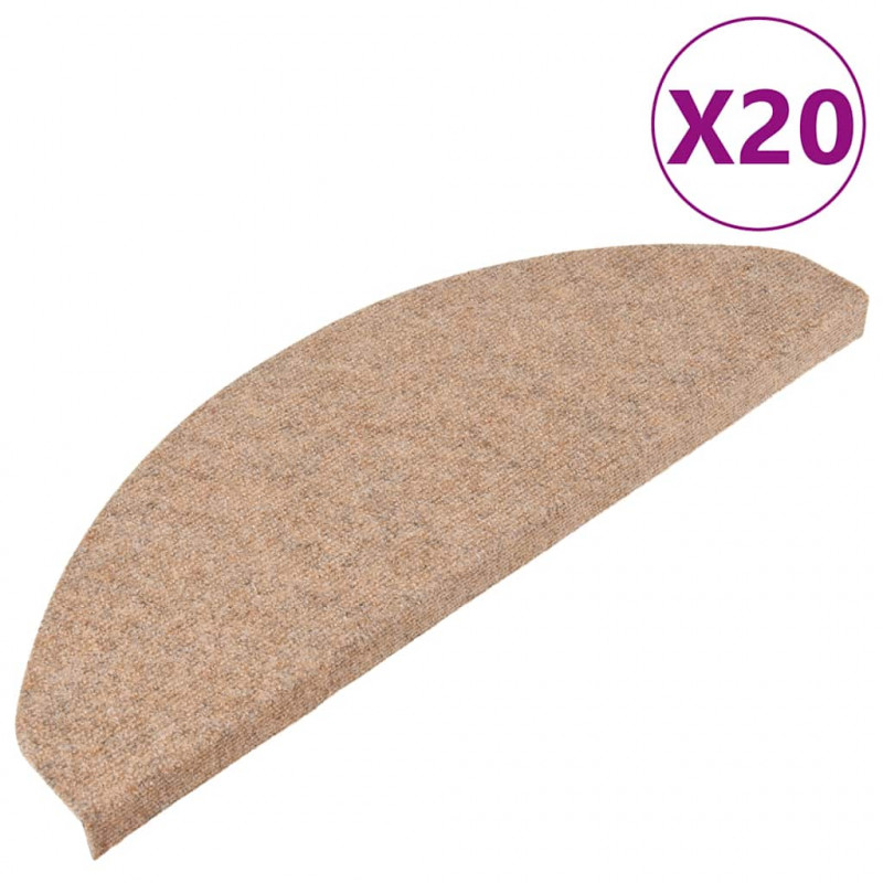 Maty na schody samoprzylepne 20 szt. Beżowe 65x22,5x3,5 cm