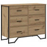 Komoda z szufladami 2 pcs Dąb rzemieślniczy 91 x 35,5 x 74,5 cm
