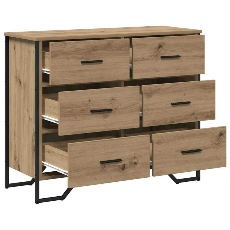 Komoda z szufladami 2 pcs Dąb rzemieślniczy 91 x 35,5 x 74,5 cm