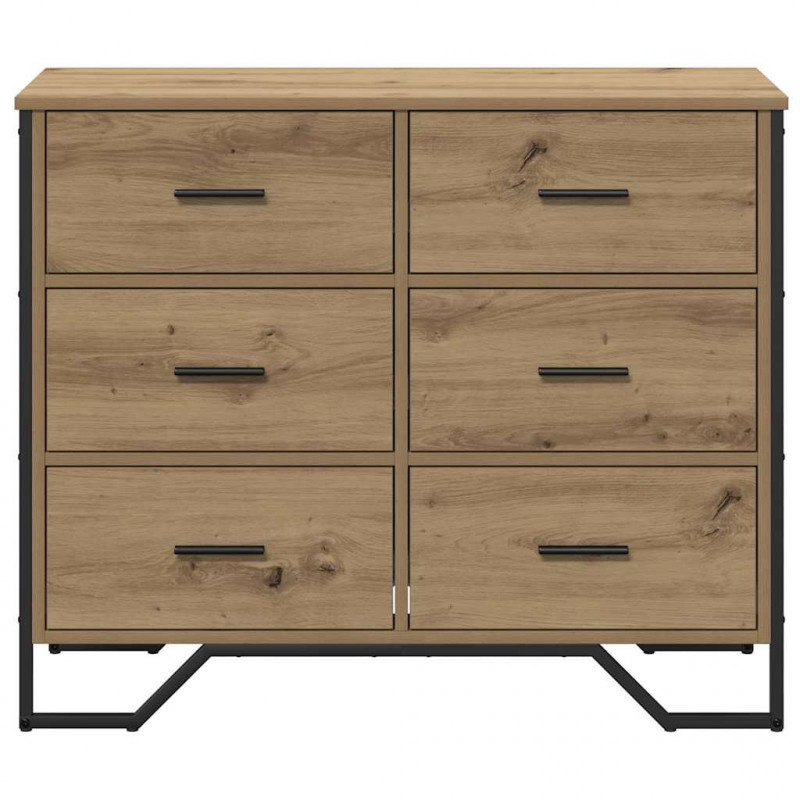 Komoda z szufladami 2 pcs Dąb rzemieślniczy 91 x 35,5 x 74,5 cm