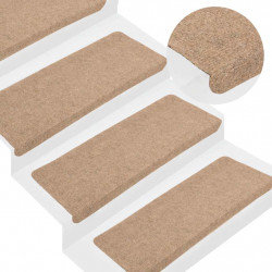 Maty na schody samoprzylepne 30 szt. Beżowe 65x24,5x3,5 cm
