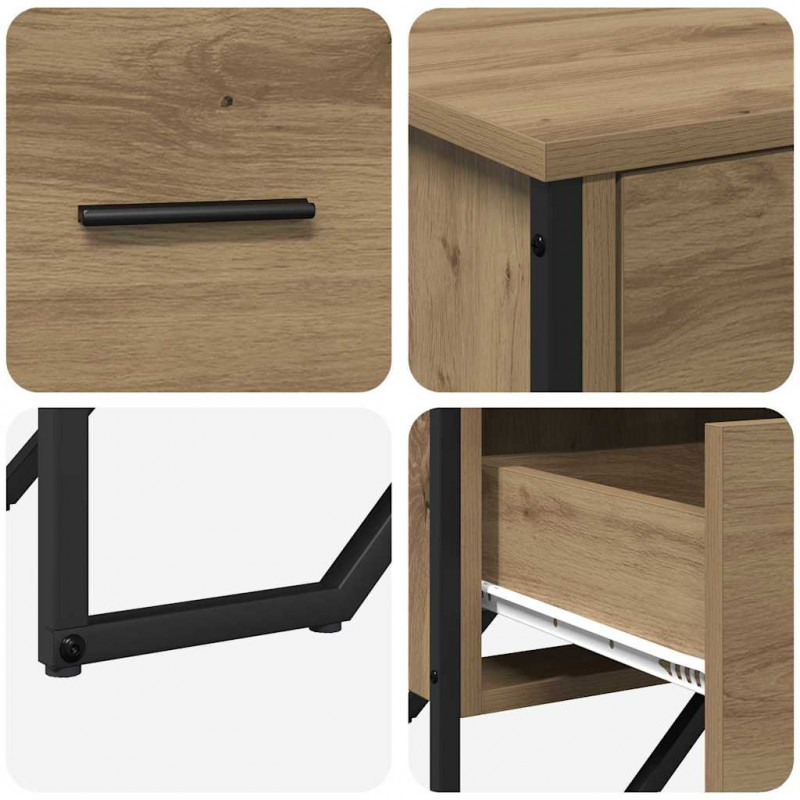 Komoda z szufladami 2 pcs Dąb rzemieślniczy 91 x 35,5 x 74,5 cm