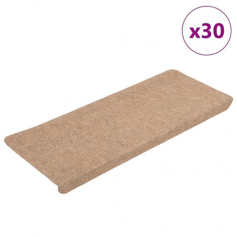 Maty na schody samoprzylepne 30 szt. Beżowe 65x24,5x3,5 cm