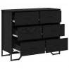 Komoda z szufladami 2 pcs Czarny Dąb 91 x 35,5 x 74,5 cm