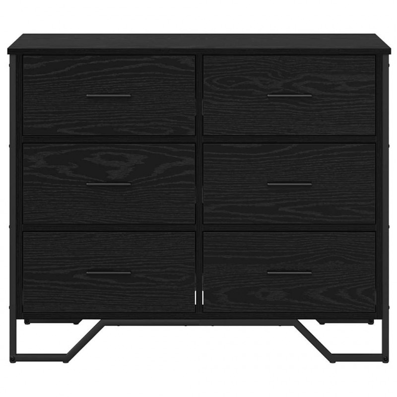 Komoda z szufladami 2 pcs Czarny Dąb 91 x 35,5 x 74,5 cm