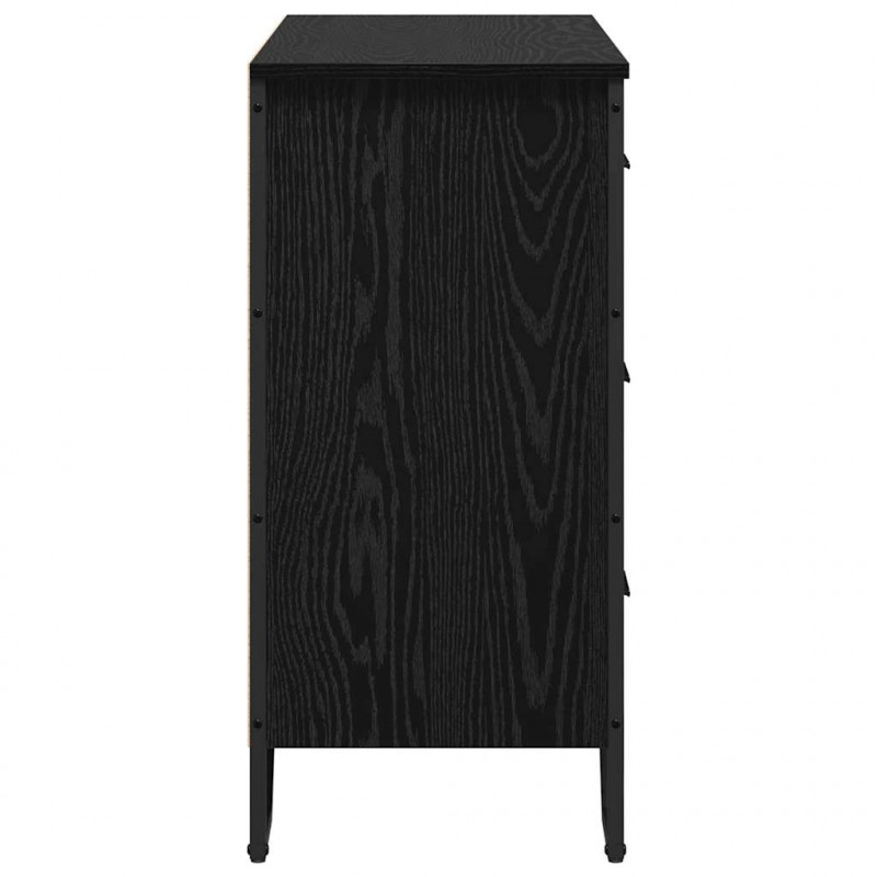 Komoda z szufladami 2 pcs Czarny Dąb 91 x 35,5 x 74,5 cm