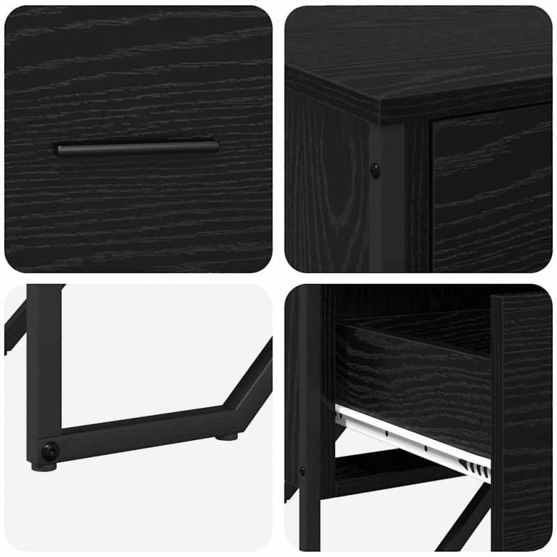 Komoda z szufladami 2 pcs Czarny Dąb 91 x 35,5 x 74,5 cm
