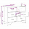 Komoda z szufladami 2 pcs Czarny Dąb 91 x 35,5 x 74,5 cm
