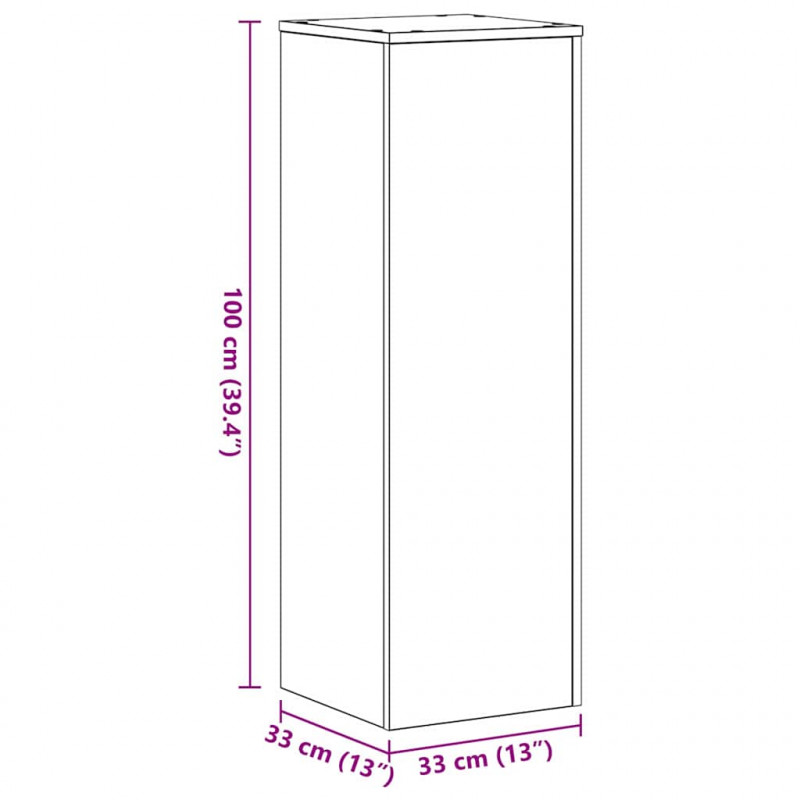 Stojak na rośliny 2 pcs Czarny Dąb 33 x 33 x 100 cm
